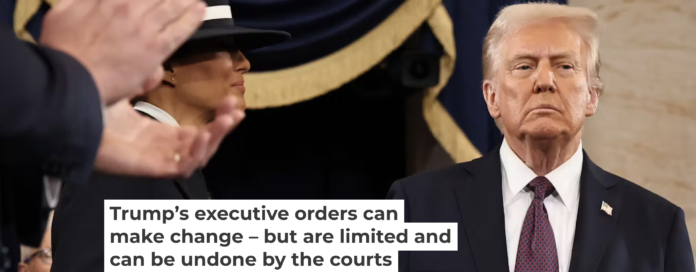 U.S. President-elect Donald Trump arrives for inauguration ceremonies in the Rotunda of the U.S. Capitol, January 20, 2025. Chip Somodevilla/Getty Images